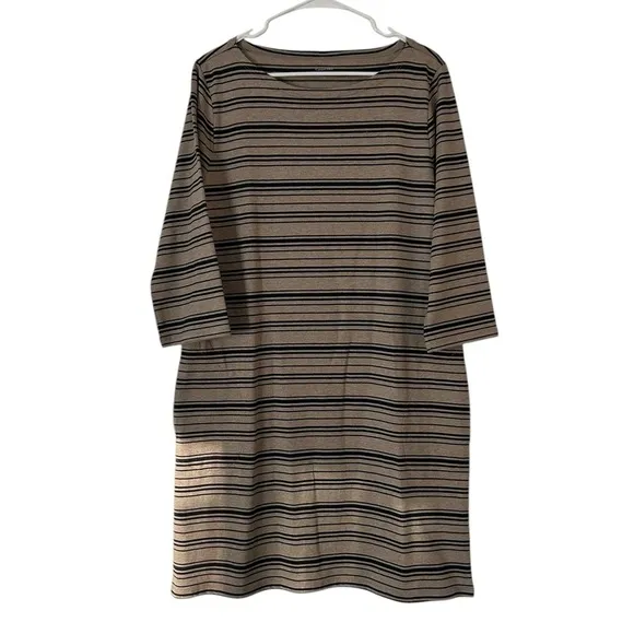 NWT Garnet Hill Organic-Cotton Bateau-Neck Dress Size 12