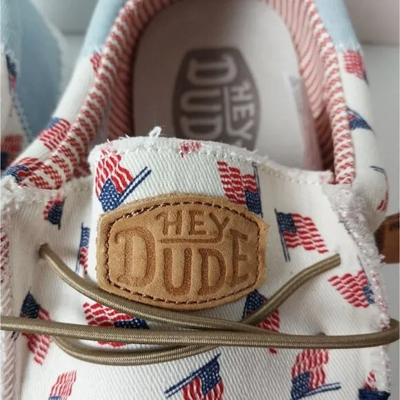 NWT Hey Dude Wally Americana Patriotic Slip On Sneaker Sz 11