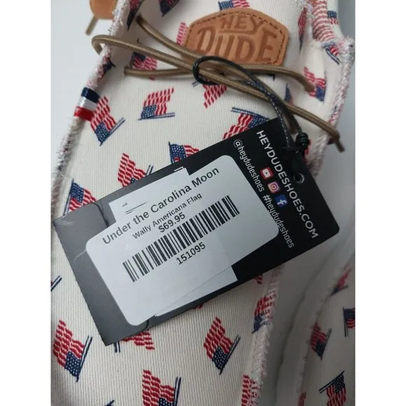 NWT Hey Dude Wally Americana Patriotic Slip On Sneaker Sz 11