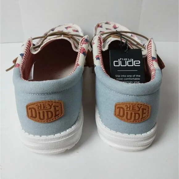 NWT Hey Dude Wally Americana Patriotic Slip On Sneaker Sz 11