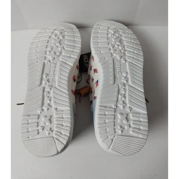 NWT Hey Dude Wally Americana Patriotic Slip On Sneaker Sz 11
