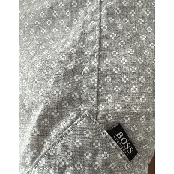 NWT Hugo Boss Lukas Dress Shirt Gray/White Floral |  S