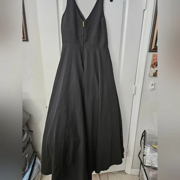 NWT Ieena for Mac Duggal Black Classic Sleeveless A-Line Gown  Pockets SZ 12