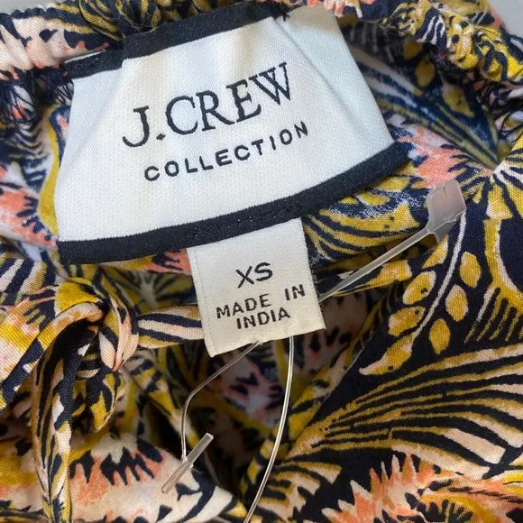 NWT J. Crew Collection Oahu tiered deep v maxidress navy Dandelion Swirl…