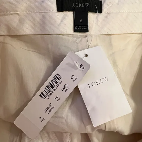 NWT J.Crew Metallic Champagne Gold Light Khaki Linen Dress Shorts Size 6