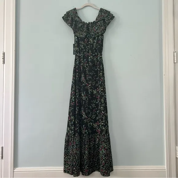 NWT Lauren Ralph Lauren Floral Off The Shoulder Maxi Dress