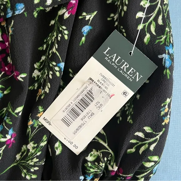 NWT Lauren Ralph Lauren Floral Off The Shoulder Maxi Dress