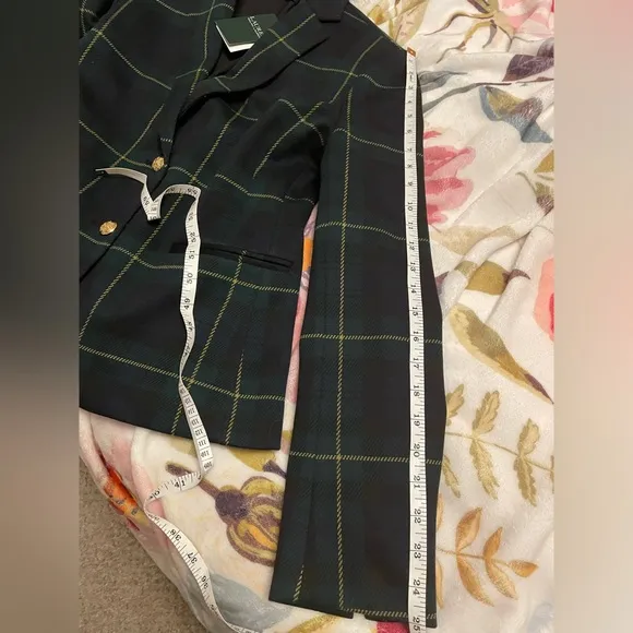 NWT Lauren Ralph Lauren Plaid Jacquard Blazer in Medium