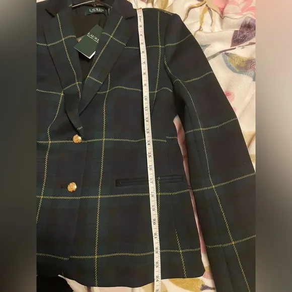 NWT Lauren Ralph Lauren Plaid Jacquard Blazer in Medium