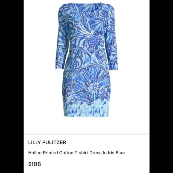 NWT Lilly Pulitzer Hollee Dress Iris Blue XS