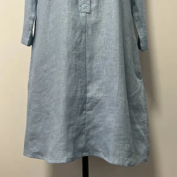 NWT Lintico 100% LINEN 3/4 SLEEVE STRAIGHT-LEG LONG TOP DRESS AMRITA size Medium