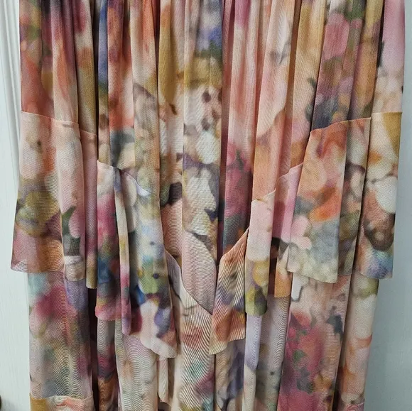 NWT Liv Foster Printed Mesh Layered Gown SZ 8 $398
