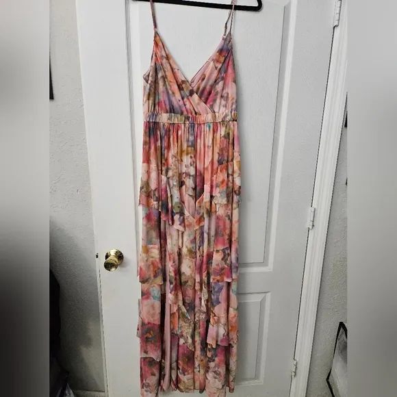 NWT Liv Foster Printed Mesh Layered Gown SZ 8 $398