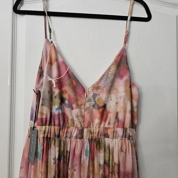 NWT Liv Foster Printed Mesh Layered Gown SZ 8 $398