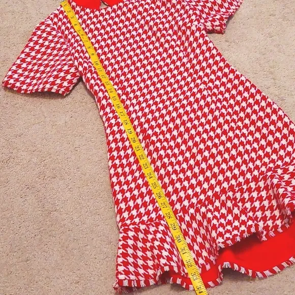 NWT Lovers and Friends Red Houndstooth Mini Dress Sz S