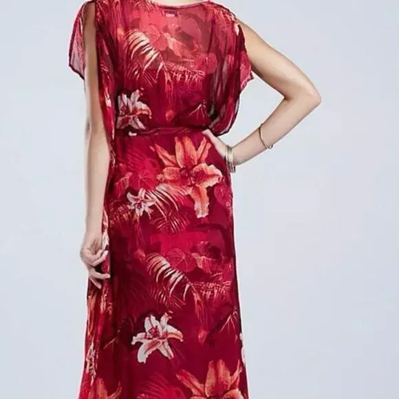 NWT Lucky Brand Maya Tropical Caftan Maxi Dress Women’s XS
