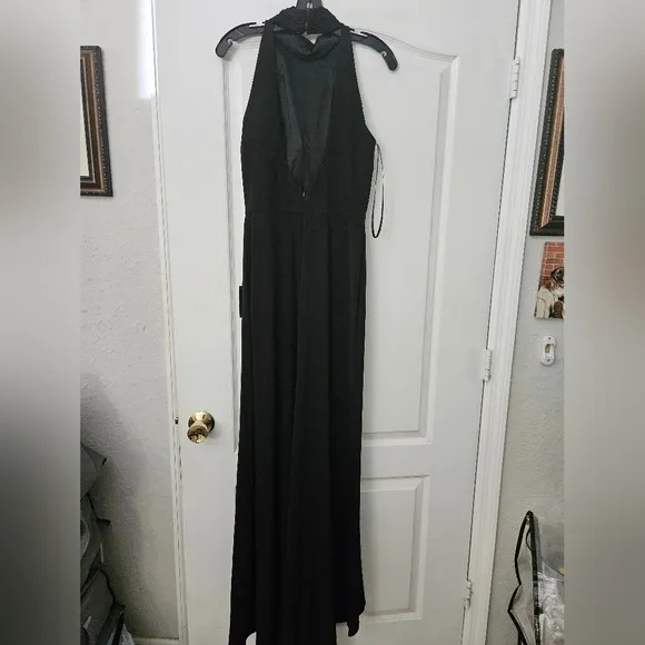 NWT Mac Duggal 26127 Black Cutout Back Formal Gown SZ 6
