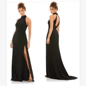 NWT Mac Duggal 26127 Black Cutout Back Formal Gown SZ 6