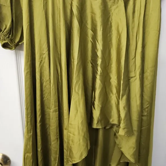 NWT Mac Duggal 49141 Chartreuse Green Asymetrical One Shoulder Dress Sz 10