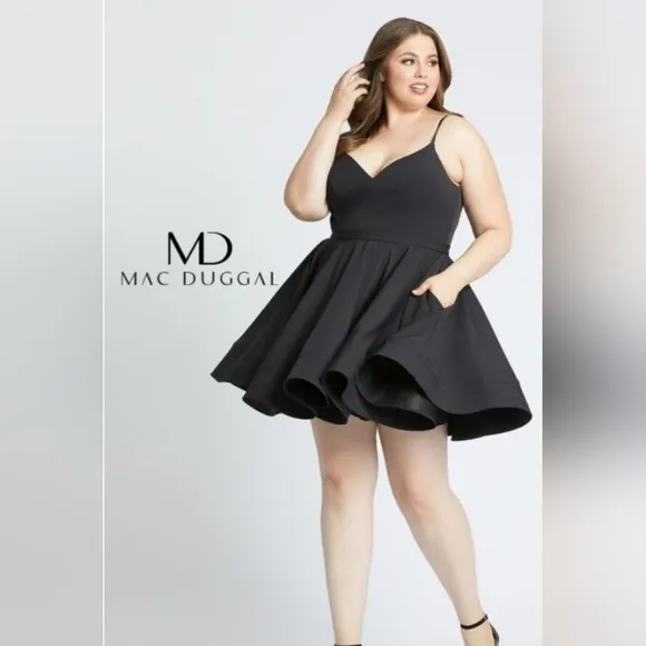 NWT Mac Duggal 49225 Spaghetti Strap Backless Dress SZ 18W