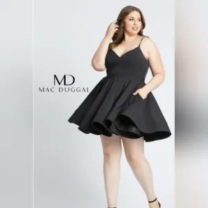 NWT Mac Duggal 49225 Spaghetti Strap Backless Dress SZ 18W