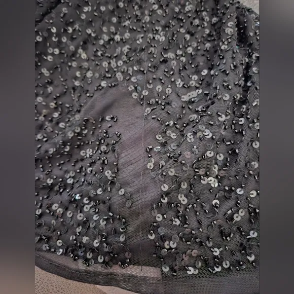 NWT Mac Duggal Black Embellished Floral High Neck Gown SZ 12