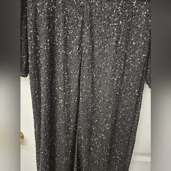 NWT Mac Duggal Black Embellished Floral High Neck Gown SZ 12