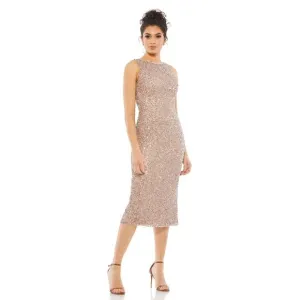 NWT MAC DUGGAL SLEEVELESS SEQUINED MIDI SHEATH DRESS $398