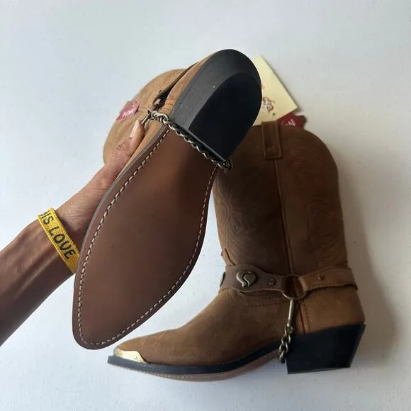 NWT Masterson Women's J Toe Western Cowboy Boot With Chain