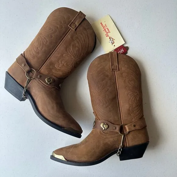NWT Masterson Women's J Toe Western Cowboy Boot With Chain