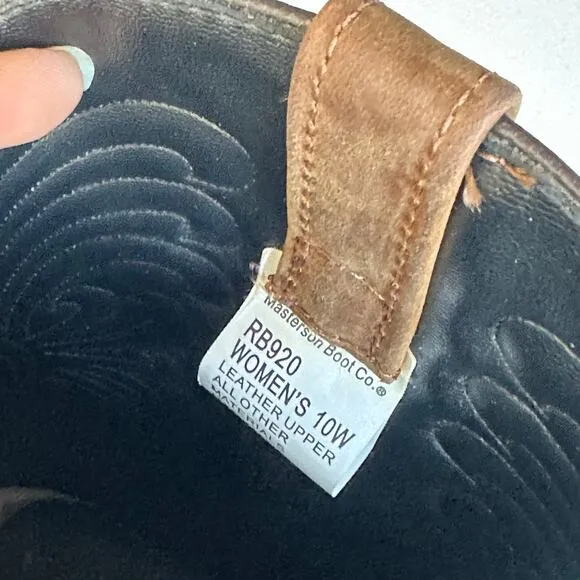 NWT Masterson Women's J Toe Western Cowboy Boot With Chain