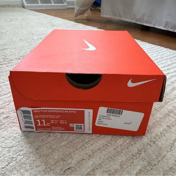 NWT Nike Kids Flex Experience RN 8 PSV Runner Gray Shoes