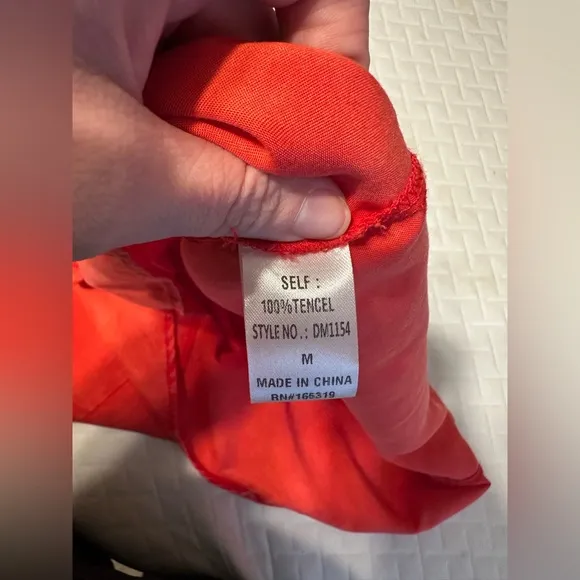 NWT Oversized Button Down Tencel Shirt Dress-Red - Medium