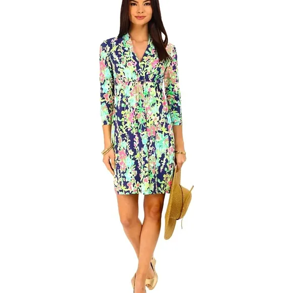 NWT RARE LILLY PULITZER ALEXANDRA DRESS BRIGHT NAVY SOUTHERN CHARM HOLY GRAIL