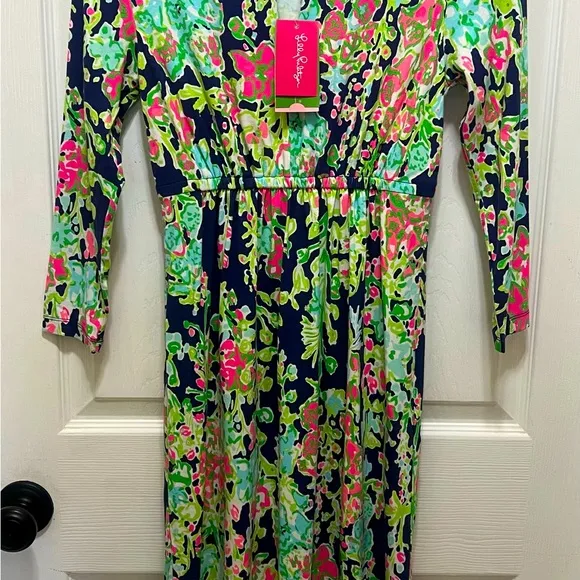 NWT RARE LILLY PULITZER ALEXANDRA DRESS BRIGHT NAVY SOUTHERN CHARM HOLY GRAIL