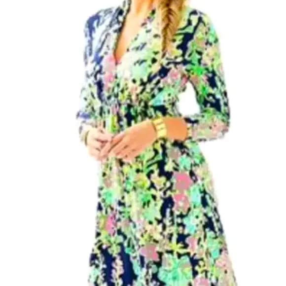 NWT RARE LILLY PULITZER ALEXANDRA DRESS BRIGHT NAVY SOUTHERN CHARM HOLY GRAIL