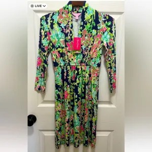 NWT RARE LILLY PULITZER ALEXANDRA DRESS BRIGHT NAVY SOUTHERN CHARM HOLY GRAIL