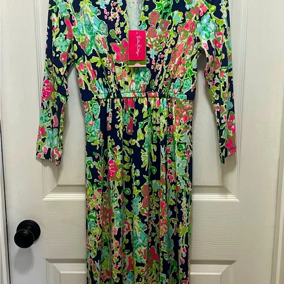 NWT RARE LILLY PULITZER ALEXANDRA DRESS BRIGHT NAVY SOUTHERN CHARM HOLY GRAIL