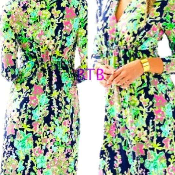 NWT RARE LILLY PULITZER ALEXANDRA DRESS BRIGHT NAVY SOUTHERN CHARM HOLY GRAIL
