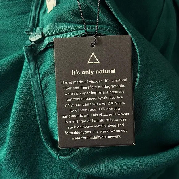 NWT REFORMATION Emerald Crepe Long Sleeve Puffed Shoulder Side Slit Midi Dress 4