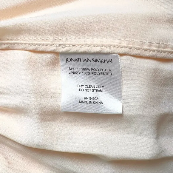 NWT SIMKHAI Peach Geo Plisse Pleated Cutout Waist Tie Ruffle Hem Midi Skirt 12
