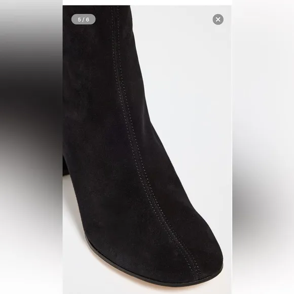 NWT size 41 (US size 10) By Far Viada Black Suede mid-calf boots side zip retai…
