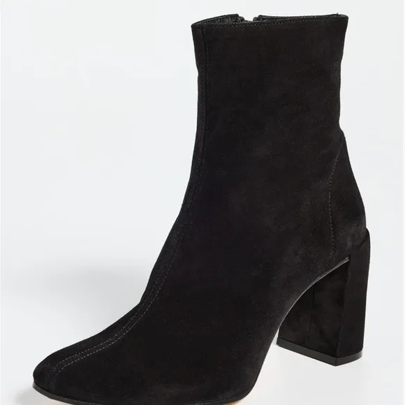 NWT size 41 (US size 10) By Far Viada Black Suede mid-calf boots side zip retai…