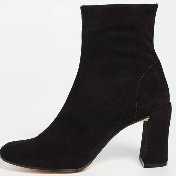 NWT size 41 (US size 10) By Far Viada Black Suede mid-calf boots side zip retai…