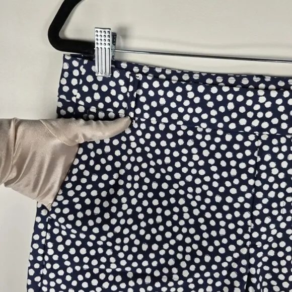 NWT SPANX Sunshine Shorts, 10” Pull On Bermuda Navy Painted Dot 50214R LARGE