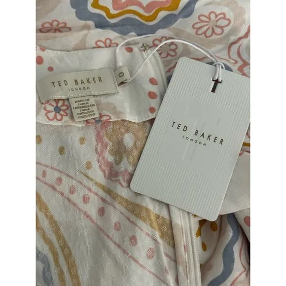 NWT Ted Baker Thelia Exaggerated Sleeve Mini Dress US Size 2