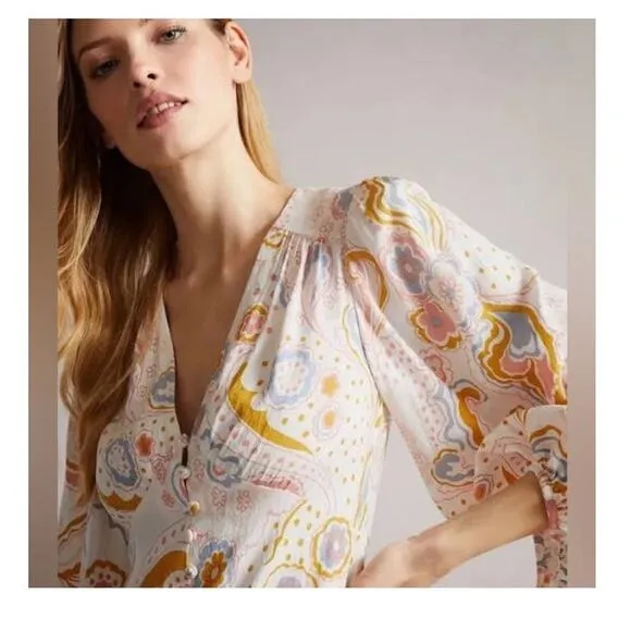 NWT Ted Baker Thelia Exaggerated Sleeve Mini Dress US Size 2