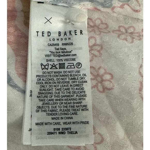NWT Ted Baker Thelia Exaggerated Sleeve Mini Dress US Size 2
