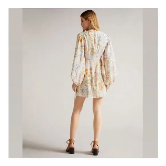 NWT Ted Baker Thelia Exaggerated Sleeve Mini Dress US Size 2