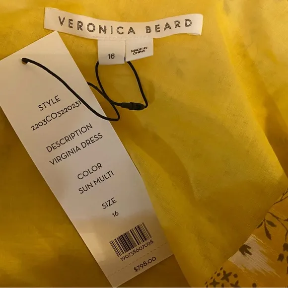 NWT VERONICA BEARD “Virginia” One Shoulder Dress - Size 16